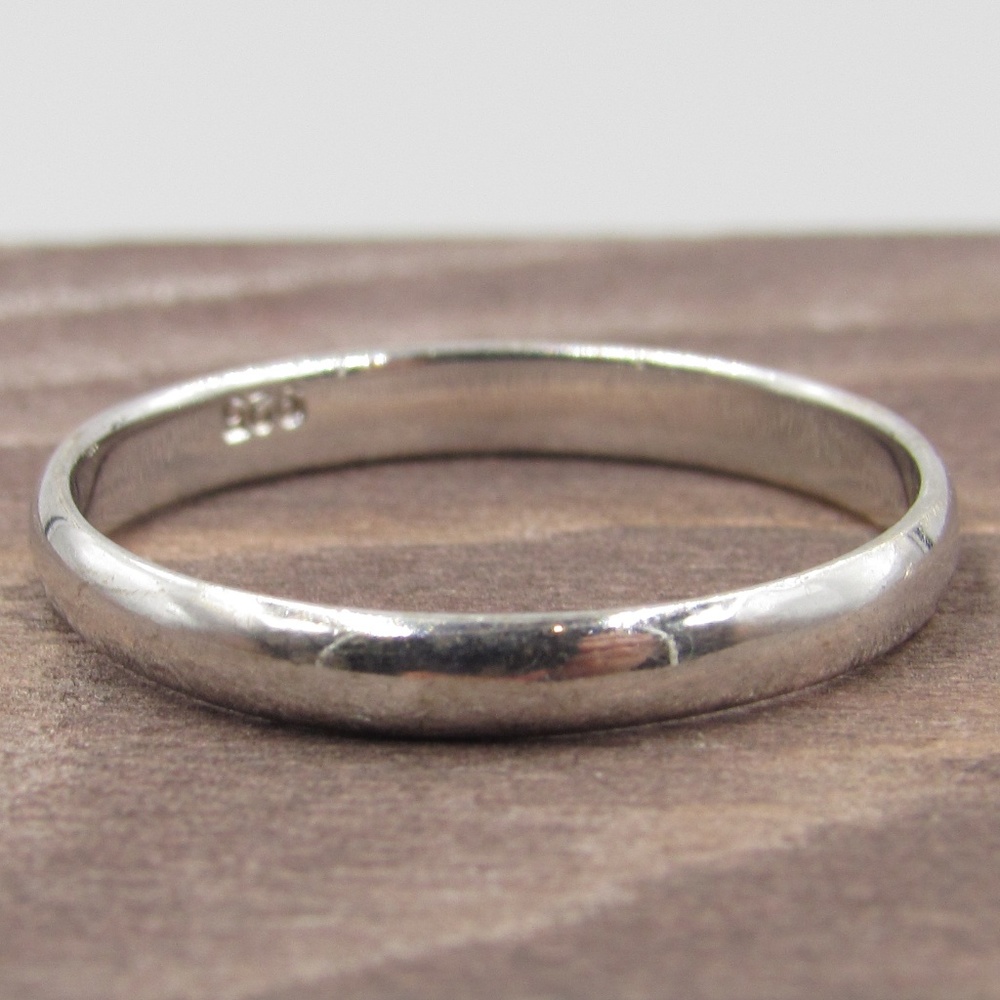 Size 7 Sterling Silver Plain Band Ring Vintage